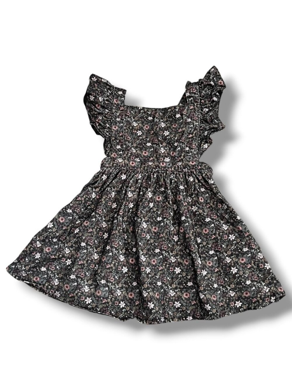 Jamie Kay Organic Cotton Prairie Rose Pincord Rosy Floral Pinafore Dress Size 2Y
